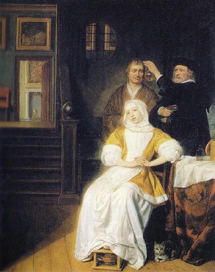 Samuel van hoogstraten anemic lady oil painting image